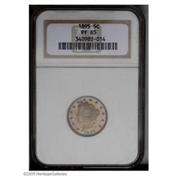 1895 5C PR65 NGC. Sharply struck and well preserved, w 1895[5C] PR65 NGC.
