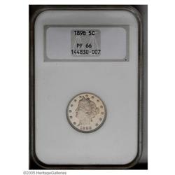 1898 5C PR66 NGC. Fully struck with flashy, highly ref 1898[5C] PR66 NGC.