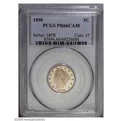 1898 5C PR66 Cameo PCGS. A lovely example with deep re 1898[5C] PR66 Cameo PCGS.