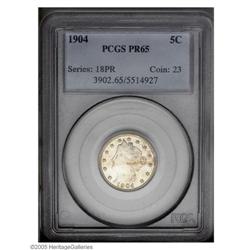 1904 5C PR65 PCGS. A thin layer of champagne patina ov 1904[5C] PR65 PCGS.
