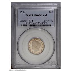 1910 5C PR66 Cameo PCGS. The strike is full and the su 1910[5C] PR66 Cameo PCGS.