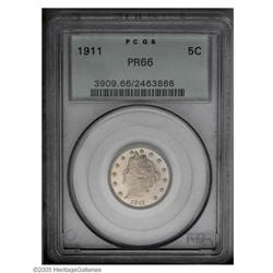 1911 5C PR66 PCGS. Dappled violet and golden patina ru 1911[5C] PR66 PCGS.