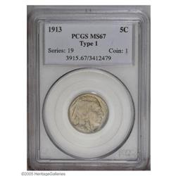 1913 5C Type One MS67 PCGS. The surfaces as one would 1913[5C] Type One MS67 PCGS.