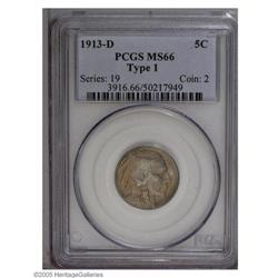 1913-D 5C Type One MS66 PCGS. Sharply struck with love 1913-D[5C] Type One MS66 PCGS.