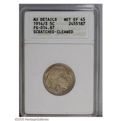 1914/3 5C --Scratched, Cleaned--ANACS. AU Details, Net 1914/3[5C]--Scratched, Cleaned--ANACS. AU Det