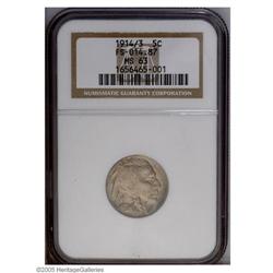 1914/3 5C MS63 NGC. FS-014.87.This is a pleasing Mint 1914/3[5C] MS63 NGC.
