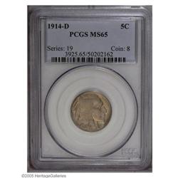1914-D 5C MS65 PCGS. The luster is soft and glowing an 1914-D[5C] MS65 PCGS.