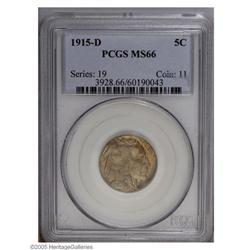 1915-D 5C MS66 PCGS. Fully brilliant with rich yellow 1915-D[5C] MS66 PCGS.