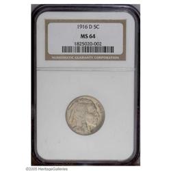 1916-D 5C MS64 NGC. On the cusp of being a Gem, this D 1916-D[5C] MS64 NGC.