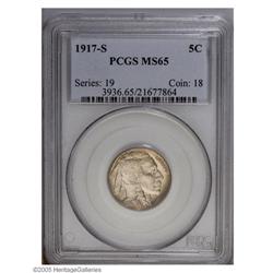 1917-S 5C MS65 PCGS. Sharply struck and highly lustrou 1917-S[5C] MS65 PCGS.