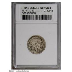 1918/7-D 5C --Scratched--ANACS. Fine Details, Net VG8. 1918/7-D[5C]--Scratched--ANACS. Fine Details,