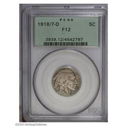 1918/7-D 5C Fine 12 PCGS. Popular overdate rarity with 1918/7-D[5C] Fine 12 PCGS.