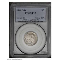 1918/7-D 5C Fine 15 PCGS. A bold strike on both sides 1918/7-D[5C] Fine 15 PCGS.