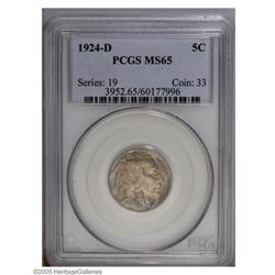 1924-D 5C MS65 PCGS. Better struck than most examples 1924-D[5C] MS65 PCGS.