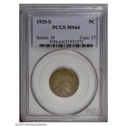 1925-S 5C MS64 PCGS. The 1925-S is one of the foremost 1925-S[5C] MS64 PCGS.