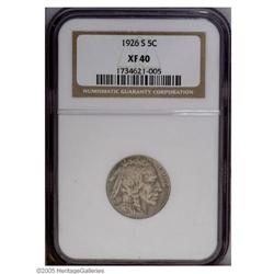 1926-S 5C XF40 NGC. Both sides display pleasing light 1926-S[5C] XF40 NGC.