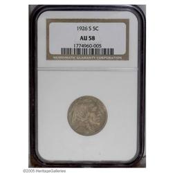 1926-S 5C AU58 NGC. A boldly struck example of this Bu 1926-S[5C] AU58 NGC.