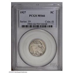 1927 5C MS66 PCGS. Faint lavender and ice-blue color d 1927[5C] MS66 PCGS.