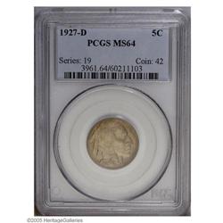 1927-D 5C MS64 PCGS. The lustrous surfaces of this nea 1927-D[5C] MS64 PCGS.