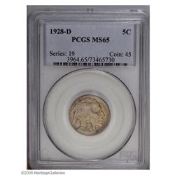 1928-D 5C MS65 PCGS. Rich apricot and powder-blue colo 1928-D[5C] MS65 PCGS.