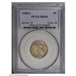 1928-S 5C MS64 PCGS. Olive-green and gunmetal-gray col 1928-S[5C] MS64 PCGS.
