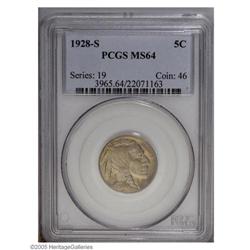 1928-S 5C MS64 PCGS. Appropriately classified a near-G 1928-S[5C] MS64 PCGS.