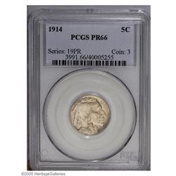1914 5C PR66 PCGS. Medium-gray in sheen, the nearly pr 1914[5C] PR66 PCGS.