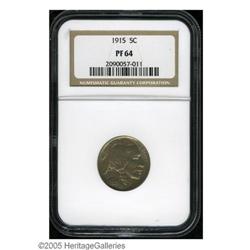 1915 5C PR64 NGC. Streaky golden toning adorns bot 1915[5C] PR64 NGC.
