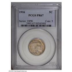 1916 5C PR67 PCGS. Final year of issue for the matte p 1916[5C] PR67 PCGS.