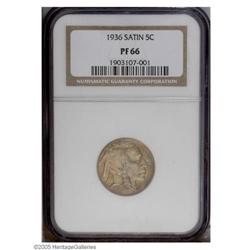 1936 5C Type One--Satin Finish PR66 PCGS. A melange of 1936[5C] Type One--Satin Finish PR66 NGC.