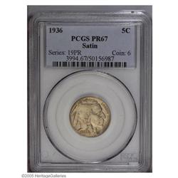 1936 5C Type One--Satin Finish PR67 PCGS. An essential 1936[5C] Type One--Satin Finish PR67 PCGS.