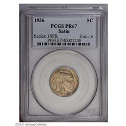 1936 5C Type One--Satin Finish PR67 PCGS. Extraordinar 1936[5C] Type One--Satin Finish PR67 PCGS.