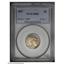 1937 5C PR66 PCGS. Bright, exceptionally clean surface 1937[5C] PR66 PCGS.