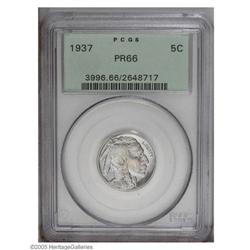 1937 5C PR66 PCGS. Lilac and gold patina grace the sur 1937[5C] PR66 PCGS.