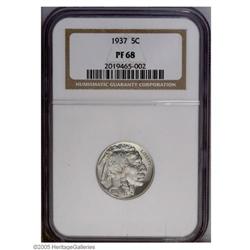 1937 5C PR68 NGC. A sensational proof Buffalo that is 1937[5C] PR68 NGC.