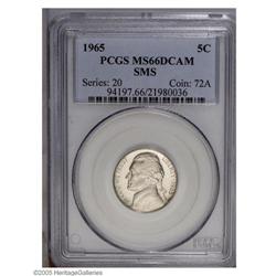 1965 5C SMS MS66 Deep Cameo PCGS. An untoned and decid 1965[5C] SMS MS66 Deep Cameo PCGS.