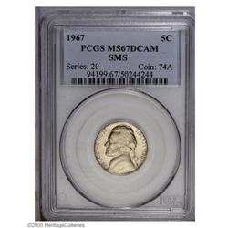 1967 5C SMS MS67 Deep Cameo PCGS. Lovely apricot hues 1967[5C] SMS MS67 Deep Cameo PCGS.
