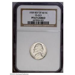 1939 5C Reverse of 1940 PR67 Cameo NGC. FS-23. Only a 1939[5C] Reverse of 1940 PR67 Cameo NGC.