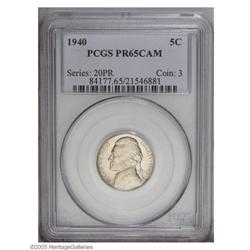 1940 5C Reverse of 1940 PR65 Cameo PCGS. A well struck 1940[5C] Reverse of 1940 PR65 Cameo PCGS.