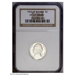 1942-P 5C Type 2 PR67 Cameo NGC. Cameo Proof examples 1942-P[5C] Type Two PR67 Cameo NGC.