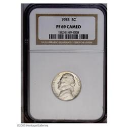 1953 5C PR69 Cameo NGC. The 1953 is a scarcer Nickel w 1953[5C] PR69 Cameo NGC.