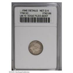 1795 H10C --Edge Filed, Bent--ANACS. Fine Details, Net 1795[H10C]--Edge Filed, Bent--ANACS. Fine Det