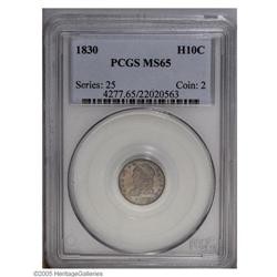 1830 H10C MS65 PCGS. V-8, LM-3, R.2. This well struck 1830[H10C] MS65 PCGS.