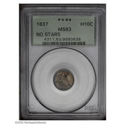 1837 H10C Small Date (Flat Top 1) MS63 PCGS. Medium in 1837[H10C] Small Date (Flat Top 1) MS63 PCGS.