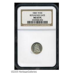 1844 H10C Repunched Date MS65 Prooflike NGC. V-3. Stro 1844[H10C] Repunched Date MS65 Prooflike NGC.