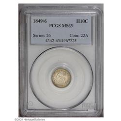 1849/6 H10C MS63 PCGS. The underdigit is easily visibl 1849/6[H10C] MS63 PCGS.