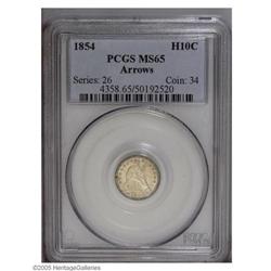 1854 H10C Arrows MS65 PCGS. The popular With Arrows ty 1854[H10C] Arrows MS65 PCGS.