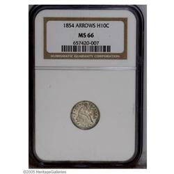 1854 H10C Arrows MS66 NGC. An unmarked and original Pr 1854[H10C] Arrows MS66 NGC.