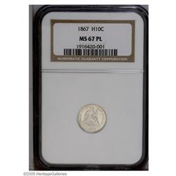 1867 H10C MS67 Prooflike NGC. A simply gorgeous Premiu 1867[H10C] MS67 Prooflike NGC.