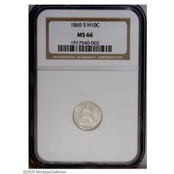 1869-S H10C MS66 NGC. This essentially brilliant premi 1869-S[H10C] MS66 NGC.
